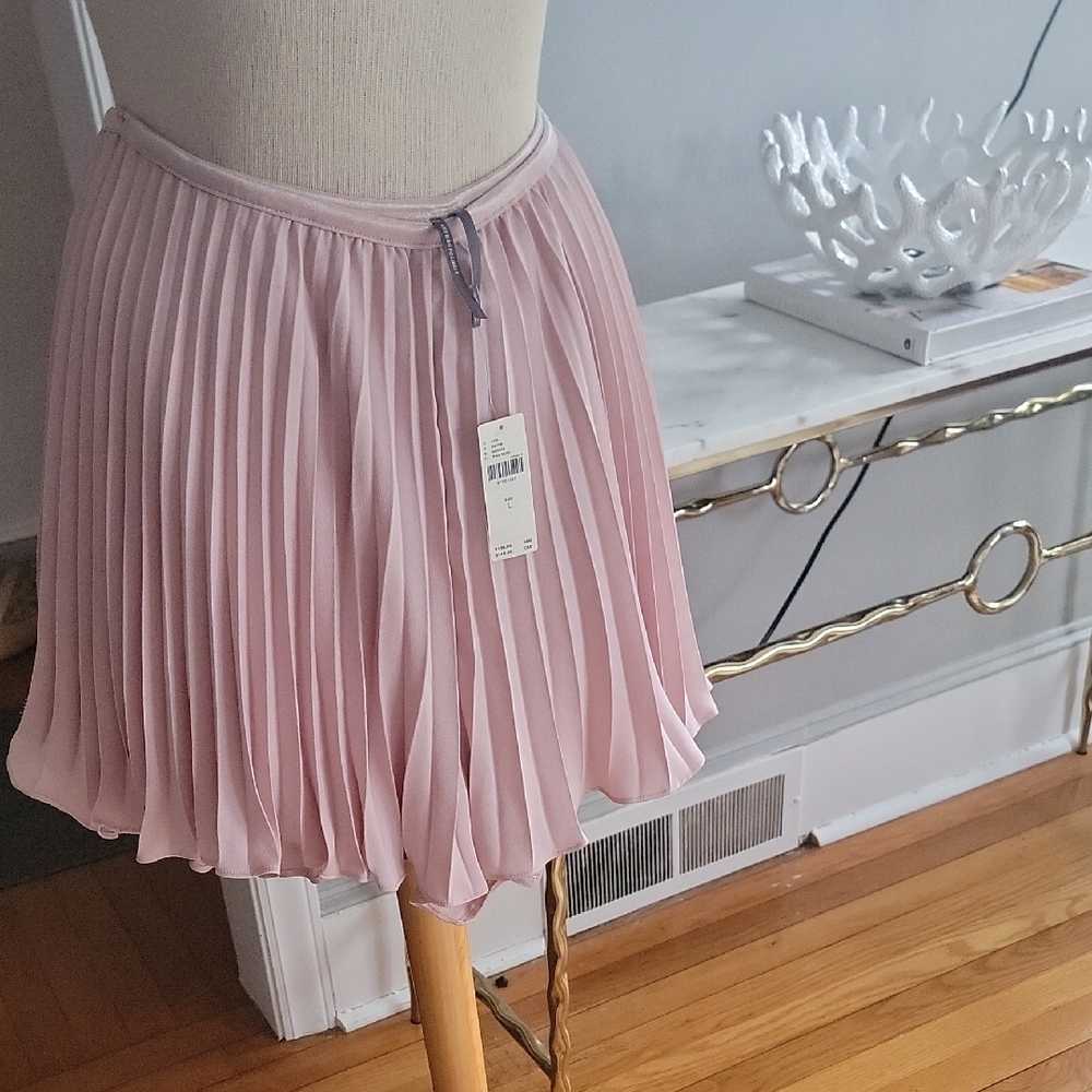 Anthropologie Dusty Rose Pleated Midi Skirt - Picture 2 of 4